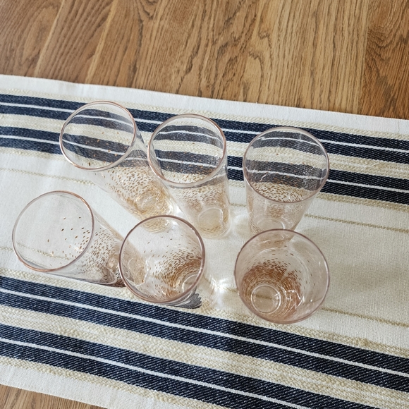 Anthropologie Gold Polka-dots Champagne Flutes Glasses set of 4 - Picture 7 of 12